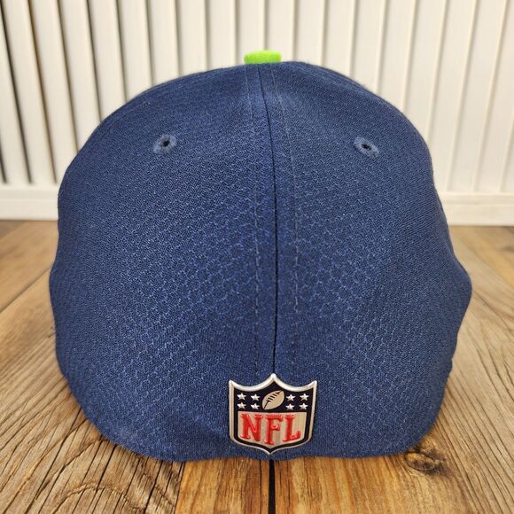 Seattle Seahawks New Era 59fifty Size 7 3/8 Hat Cap Blue Green Hex Tech Sideline - Picture 5 of 11
